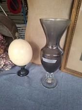 VASE EN VERRE FUME SIGNE SCHNEIDER H 32 cm