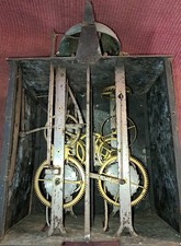 ANCIEN MECANISME MOUVEMENT HORLOGE COMTOISE PENDULE CARILLON 18ème XVIIIème