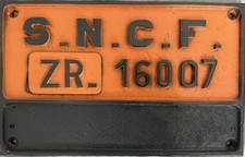 Plaque Petit Gris ZR16007 SNCF