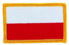 Patch écusson brodé Drapeau POLOGNE POLONAIS POLSKA Thermocollant 