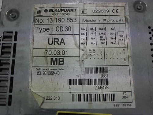 Autoradio opel corsa - phase, 2