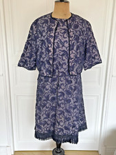 Ancien Ensemble Robe et Caraco en dentelle mauve - Années 1920