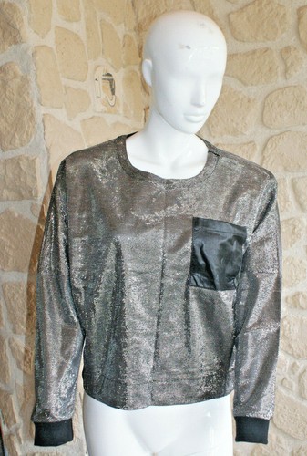 Haut noir argent - et,
