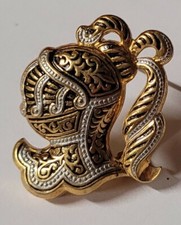 ANCIENNE BROCHE OR DE TOLEDE HEAUME ARMURE CASQUE CHEVALIER  GLADIATEUR ## A5