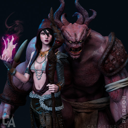 Morrigan dragon age figurine - dragon,