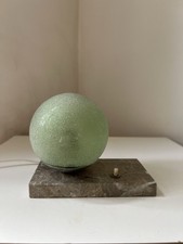 Lampe à poser boule globe en verre granité art déco marbre