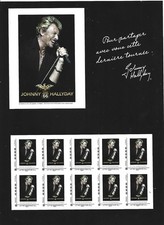 feuille avec timbres autoadhésif "Johnny Hallyday "