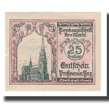 Billet, Autriche, Linz, Prv. Akad. Imprimerie Pressverein, 25 Heller