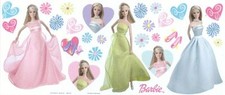 4 PLANCHES ADHÉSIFS STICKERS DÉCORATION CHAMBRE ENFANTS BARBIE GLAMOUR