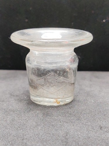 Ancien encrier verre t y - verre, t.y