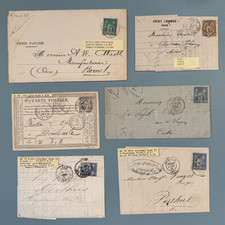 Lot de 6 Lettres affranchies