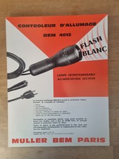 feuille documentation Automobile " CONTROLEUR ALLUMAGE" M. MULLER BEM PARIS 1967