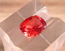 SUPERBE SAPHIR VERNEUIL PADPARADSCHA 10x8 mm.IF taille coussin