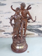 Ancienne statue d' ERNEST RANCOULET - La fleur et le papillon 1900 - Victor Hugo