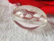 Gros bouton ovale transparent lucite 1,9 cm sur  2,9 cm D5Q