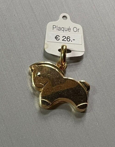 Pendentif cheval plaqué or - plaqué,