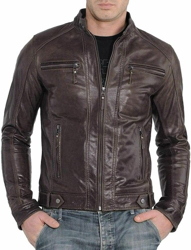 Veste course cuir pur - de,