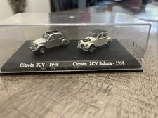 COFFRET ATLAS DUO 2 METAL UH CITROEN 2CV 1949 GRISE SAHARA 4X4 1958 HO 1/87