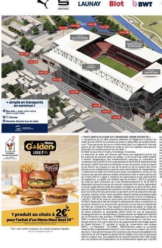 Ticket billet match - ticket/billet, du