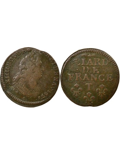 France louis xiv liard au - xiv,