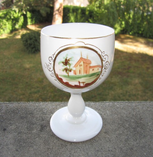 Ancien beau verre pied xixe - verre,
