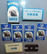 ANCIENNE BOITE DE 5 LAMES DE RASOIR NEUVES ILE DE FRANCE LUXE BLEUE .RAZOR BLADE
