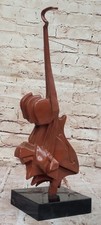 Moderne Bronze Guitare Sculpture Surréaliste Œuvre Dali Hommage Fonte Figurine