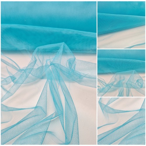 Tulle tissu grossier turquoise - tulle,