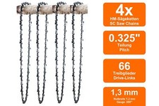 4 Chaînes adapté pour Homelite 340 | 40cm 0.325 66M 1,3mm