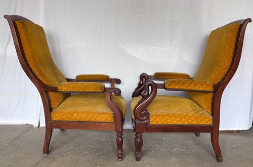 Paire fauteuils anciens - paire,
