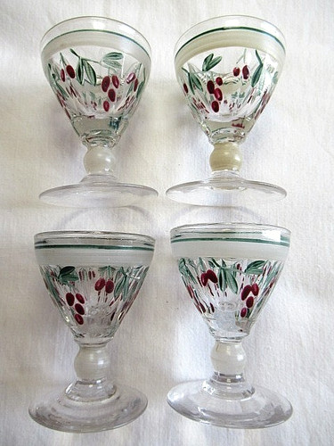 Verres liqueur à decor - a,