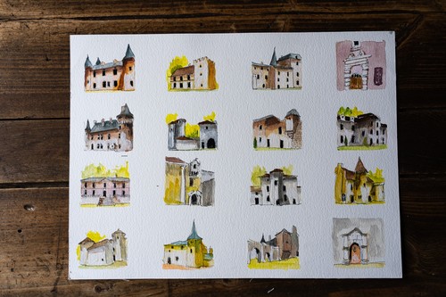Peinture aquarelle vintage
