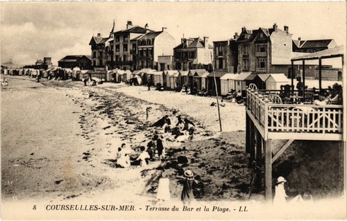 Cpa courseulles terrasse - courseulles,
