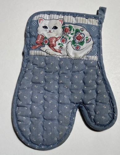 Vtg quilted cat kitty bow - vtg,