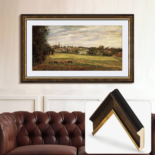 Cadre marron or pour - tv,