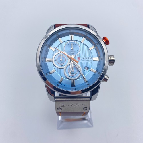 Montre cuir cadran bleu - montre, 46