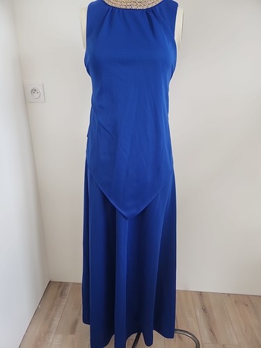 Pur vintage robe ancienne bleu