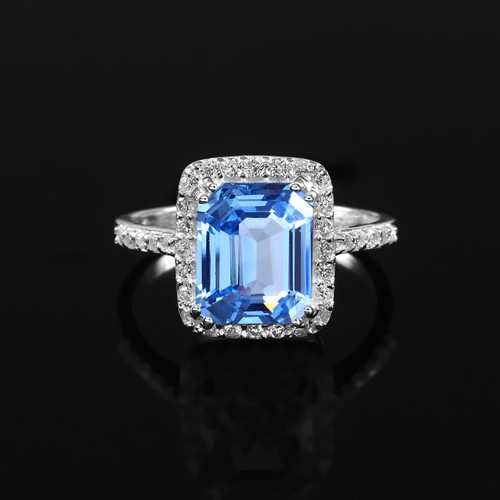 Bague spinelle bleu argent - en,