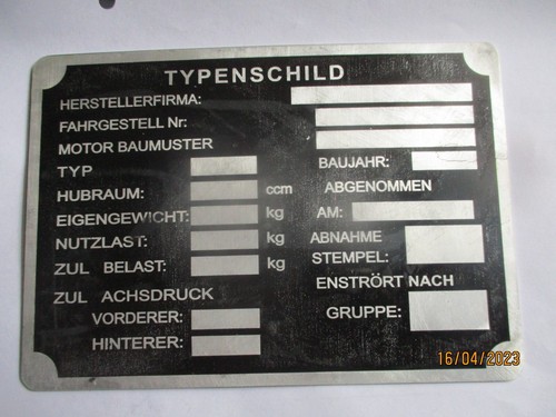 Plaque bouclier beutefahrzeug - plaque,