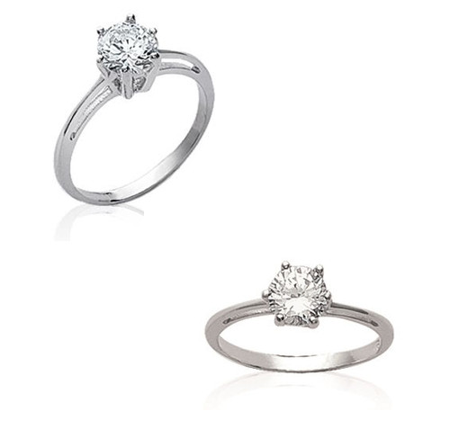 Bague solitaire zirconium - bague,