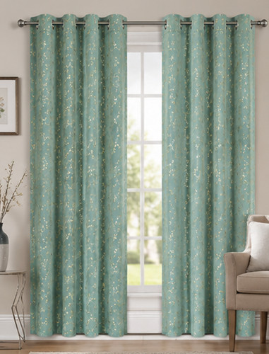 Rideaux verts bleus en - bleus,