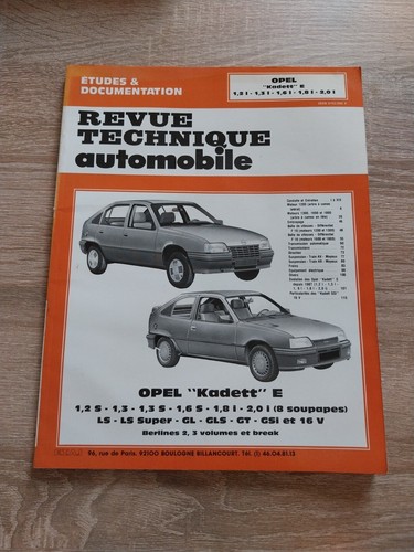 Revue technique opel kadett - technique,
