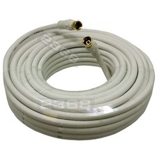 White RG6 F-Type Coaxial 75Ohm Cable for Antennas Cable and Satellite TV 100ft