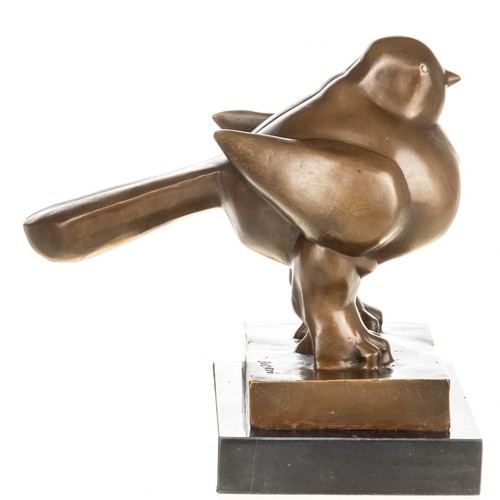 Statue oiseau bronze sur - oiseau, en