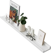 Étagère flottante blanche, étagère en bois de chêne de 60 cm