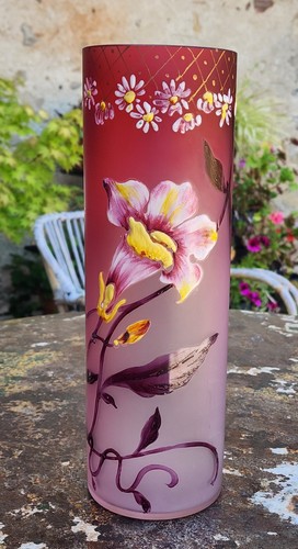 Vase emaille decors - vase,