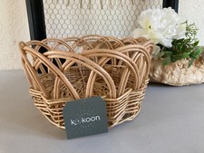 325⚜️ Décoration Panier Rond Cache Pot en Osier et Rotin Diamètre 23 Cm