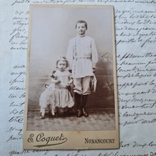 Photo POUPEE MAROTTE CDV Ancienne Fillette 1898 Photographie DOLL Last 19thC