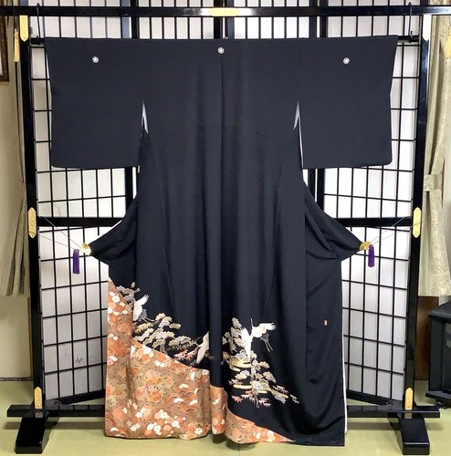 Kimono soie yuzen - kimono,