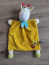 doudou plat girafe jaune vert